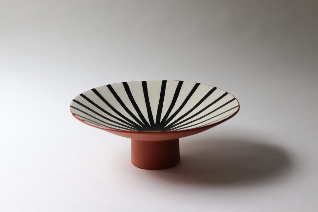 Burst Pedestal Bowl - Rust
