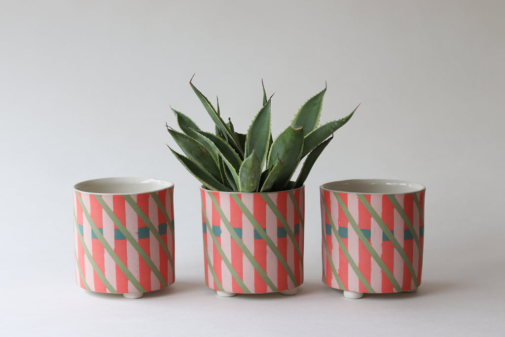 Footed Planter - Summer