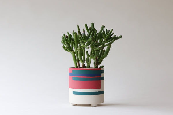 Footed Abstract Planter - Winter - Option C