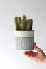 Herringbone Planter - White