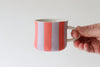 Mini Mug with Stripes - Coral and Lavendar