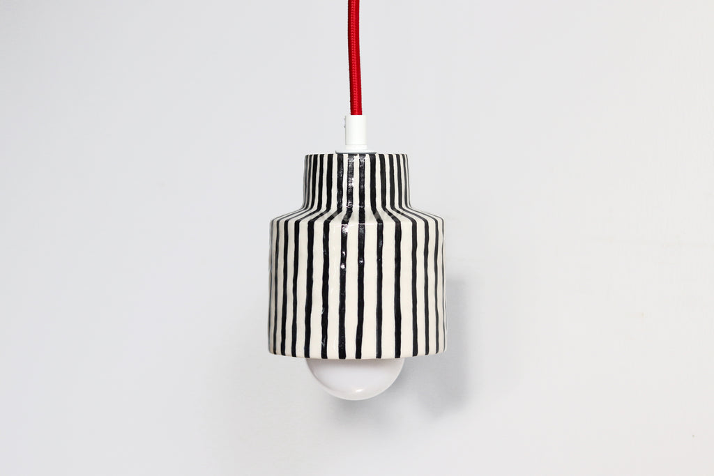 Pinstripe Pendant Swag Light - Winterberry