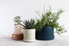 Round Pinched Planter with Plate - Deep Ocean