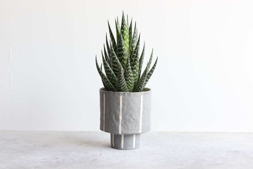 Pinstripe Planter - Storm