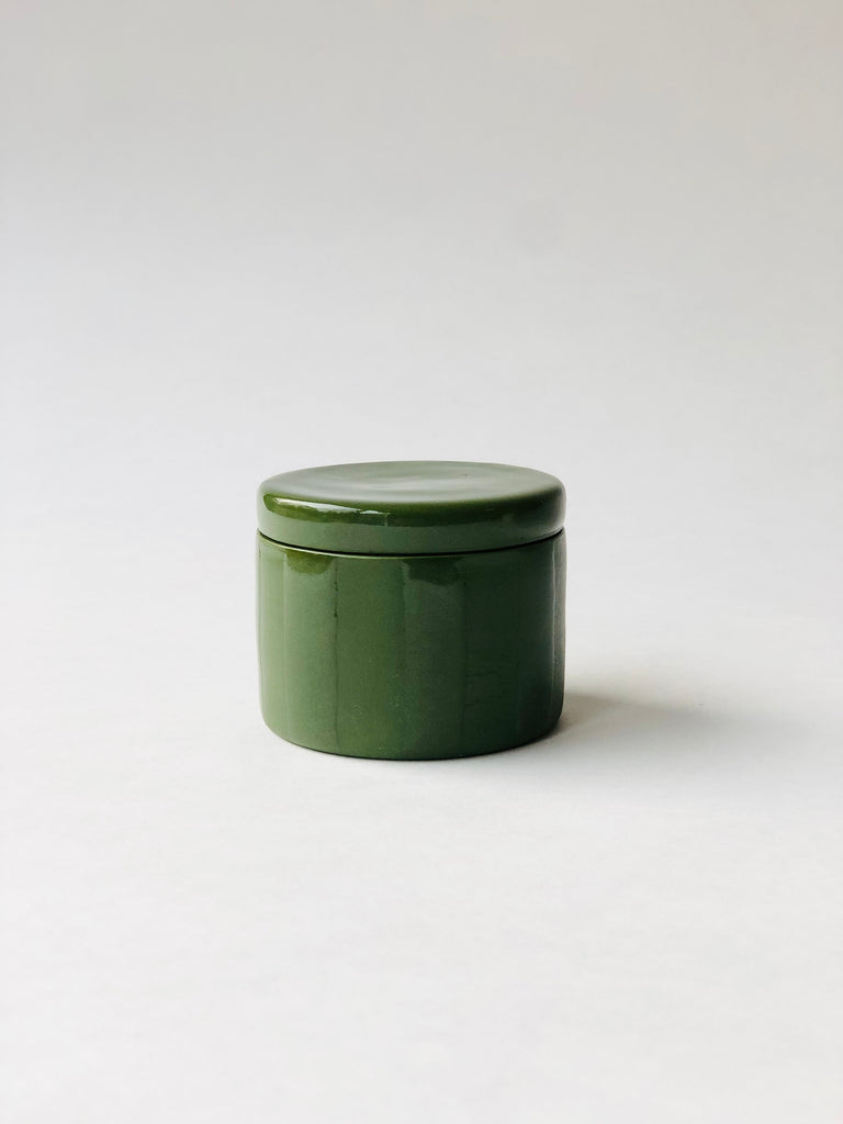 Glaze Striped Salt Cellar - Kelp - SECOND