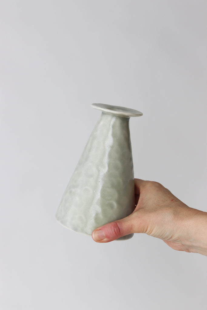 Pinched Candlestick Holder - Seafoam