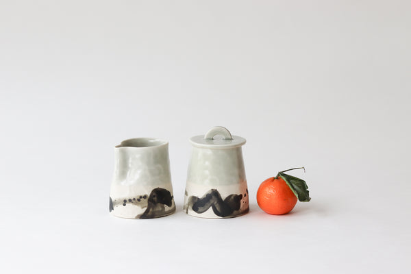 Splatter Creamer + Sugar Set - Seafoam