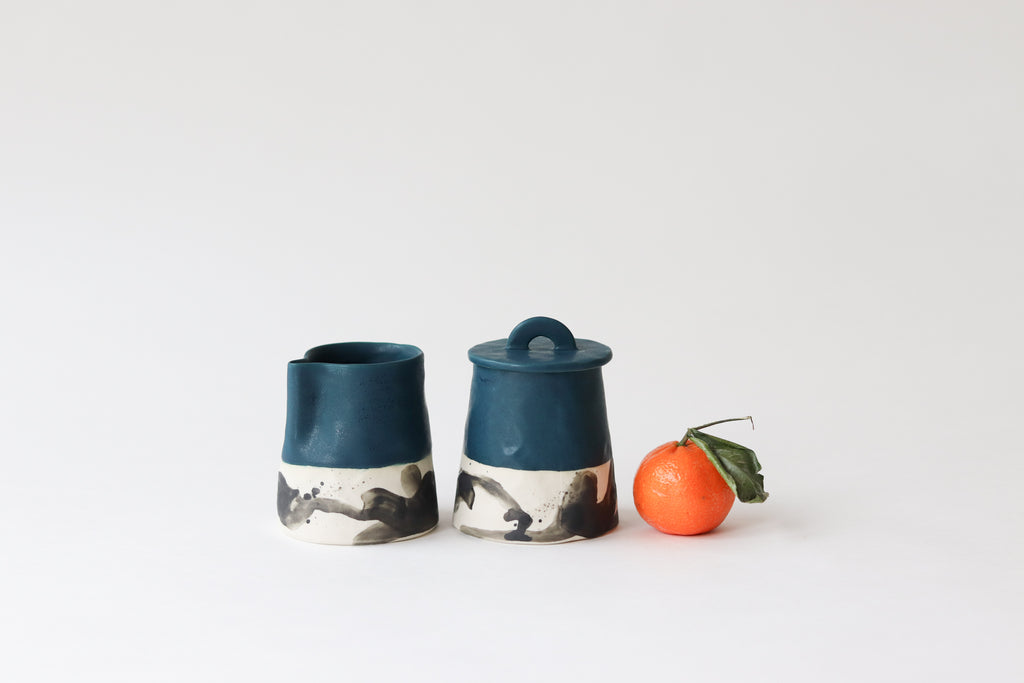 Splatter Creamer + Sugar Set - Deep Ocean