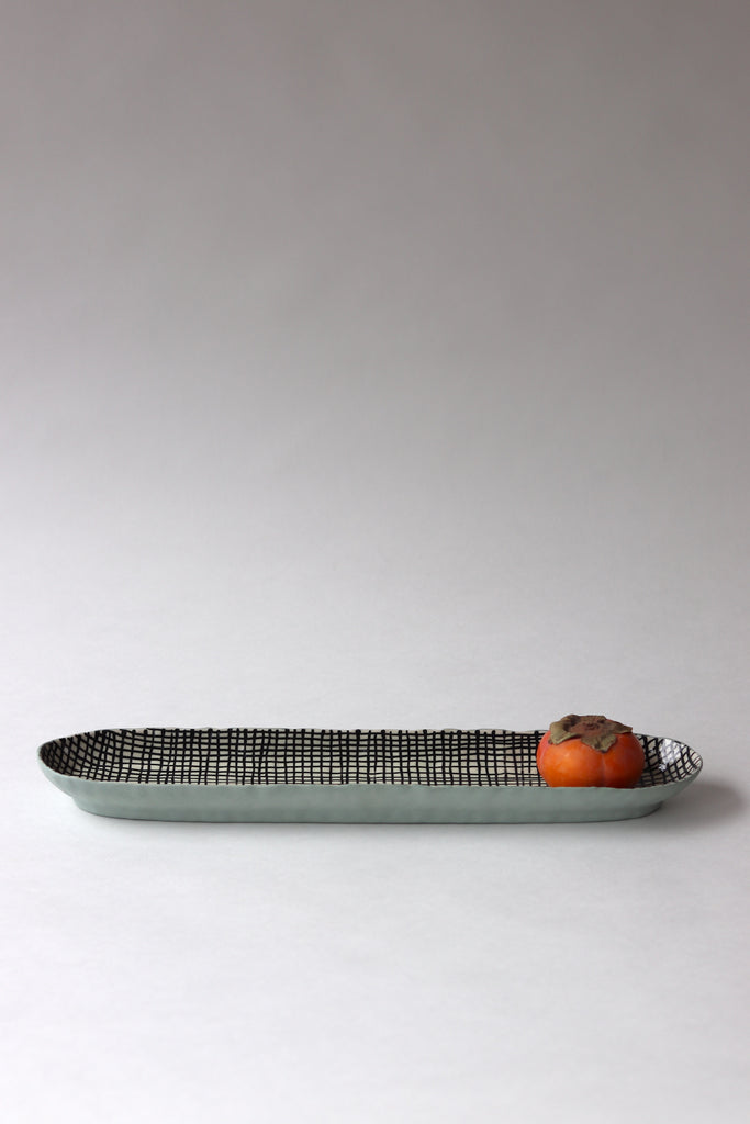 Long Oval Pinched Tray - Turquoise