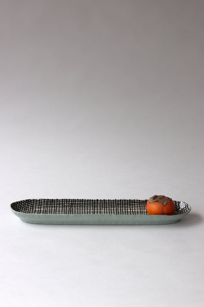 Long Oval Pinched Tray - Turquoise