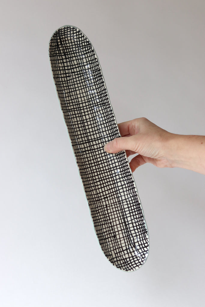 Long Oval Pinched Tray - Turquoise