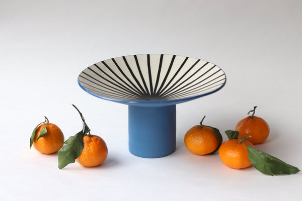Burst Pedestal Bowl - Sky