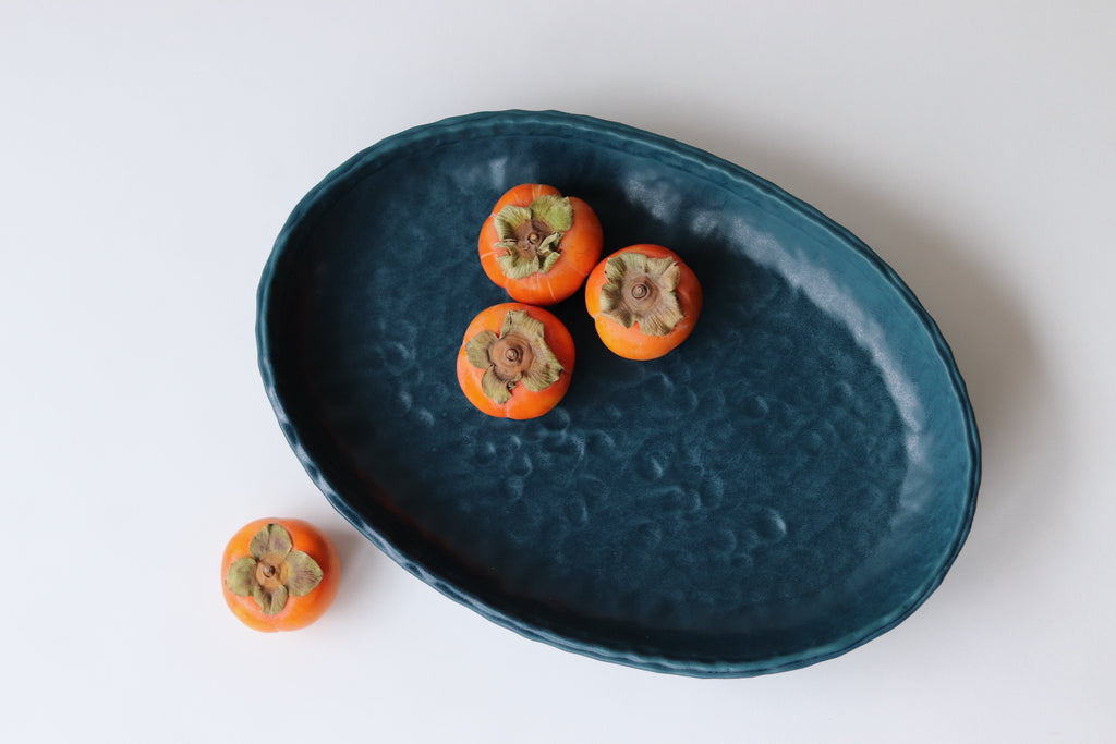 Pinched Serving Platter - Deep Ocean