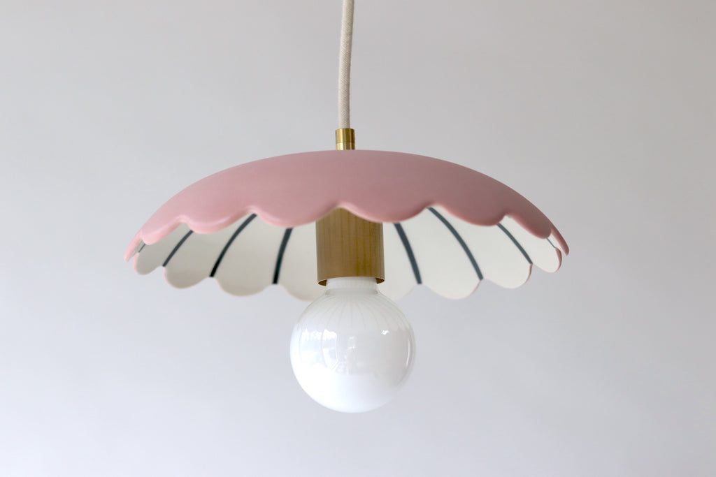 Flower Burst Pendant Swag Light - Dusty Rose