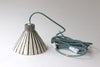 Pinstripe Pendant Swag Light - Sage