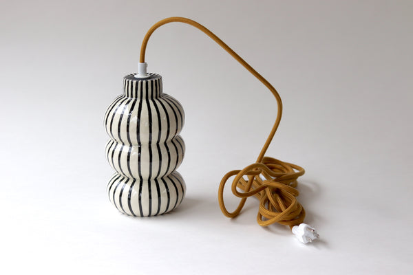 Pinstripe Pendant Swag Light - Ochre