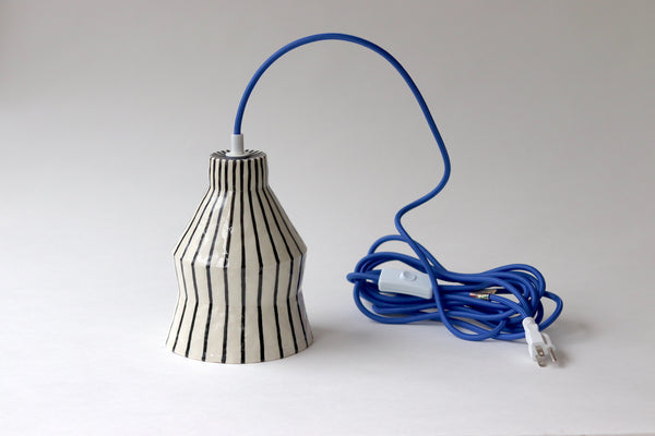 Pinstripe Pendant Swag Light - Sky