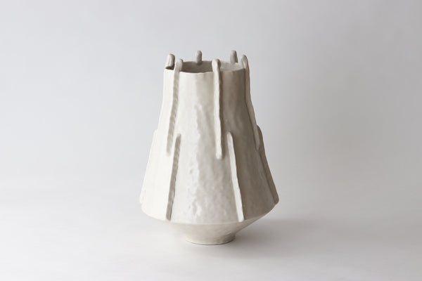 Tall Pinched Vase - Salt