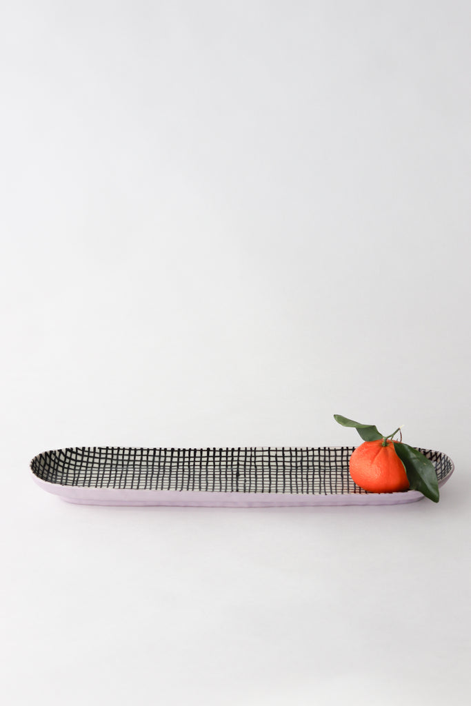 Long Oval Pinched Tray - Lavender