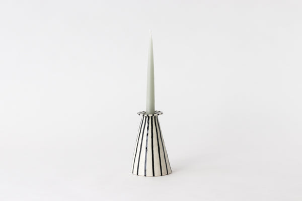 Pinched Candlestick Holder - Stripes