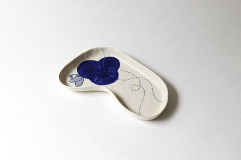 Abstract Pinched Dish - Cobalt