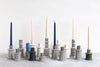 Striped Candlestick Holder - Kelp