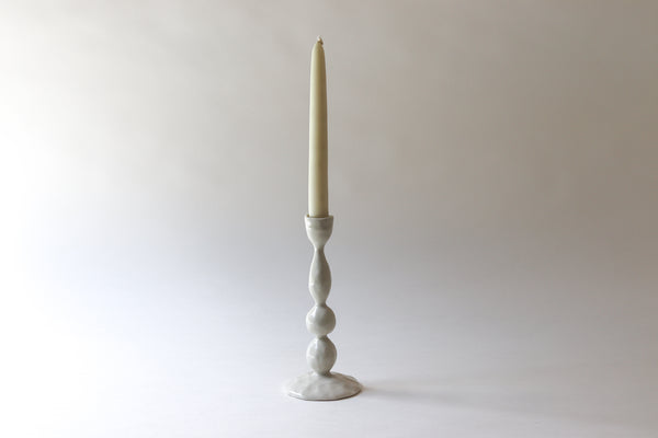 Pinched Candlestick Holder - Natural: 8"