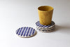 Grid Patterned Coaster Set of 4 - Cobalt