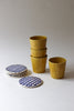 Grid Patterned Coaster Set of 4 - Cobalt