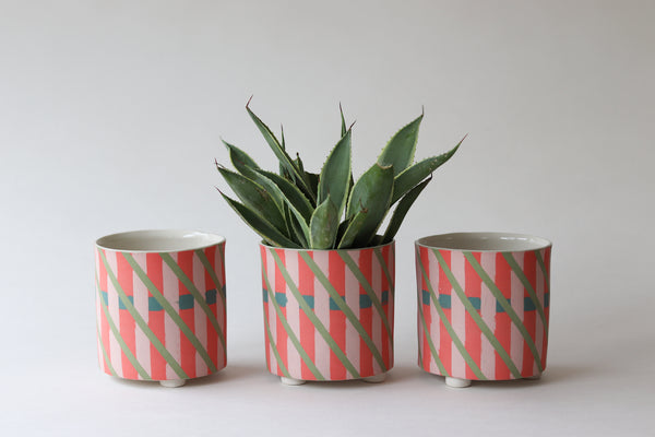 Footed Planter - Summer