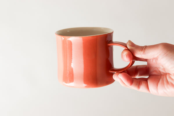 Mug with Glazed Stripes - Rust