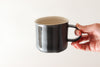 Mug with Glazed Stripes - Black