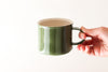 Mug with Glazed Stripes - Kelp