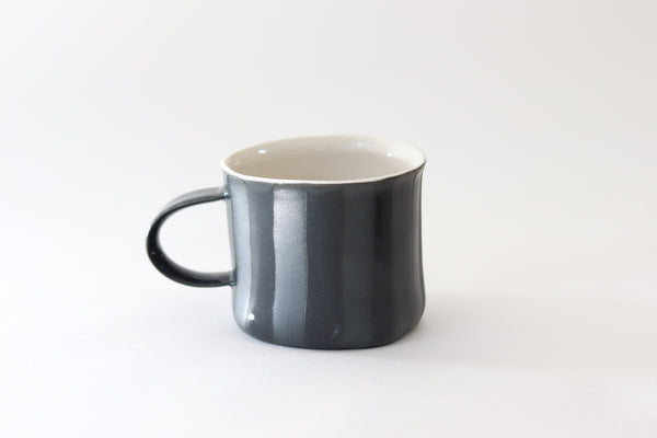 Mug with Glazed Stripes - Black