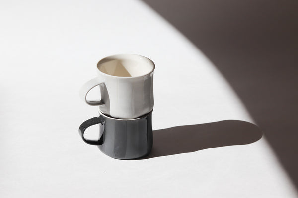 Mug with Glazed Stripes - Fog