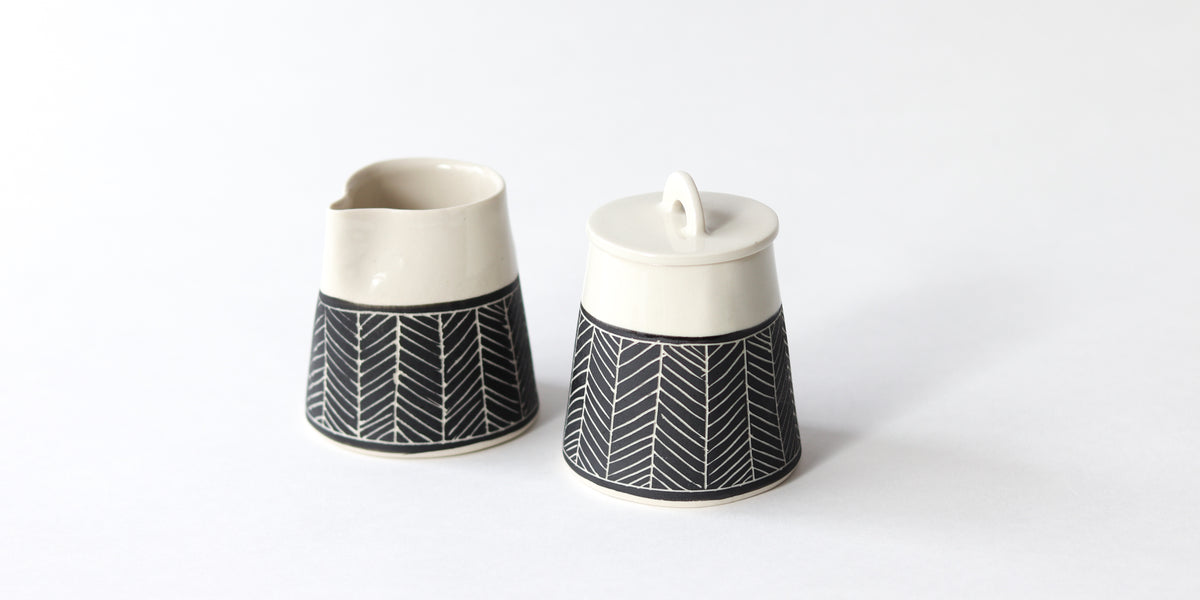 Herringbone Creamer + Sugar Set – Elizabeth Benotti Ceramics