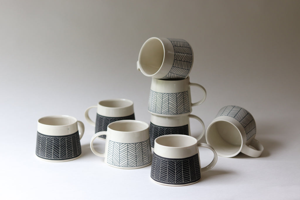 Herringbone Mug - Black