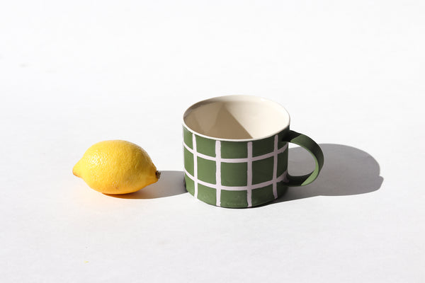 Grid Mug - Kelp + Lavender