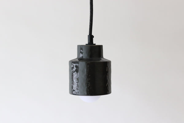 Glaze Striped Pendant Swag Light - Black