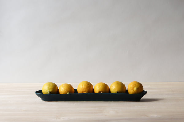 Long Oval Pinched Tray - Deep Ocean