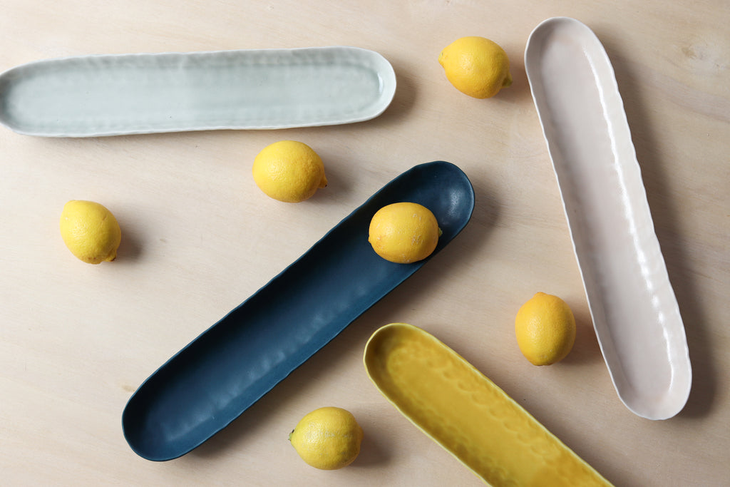 Everyday Pinched Oval Tray - Seafoam