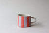 Mini Mug with Stripes - Coral and Lavendar