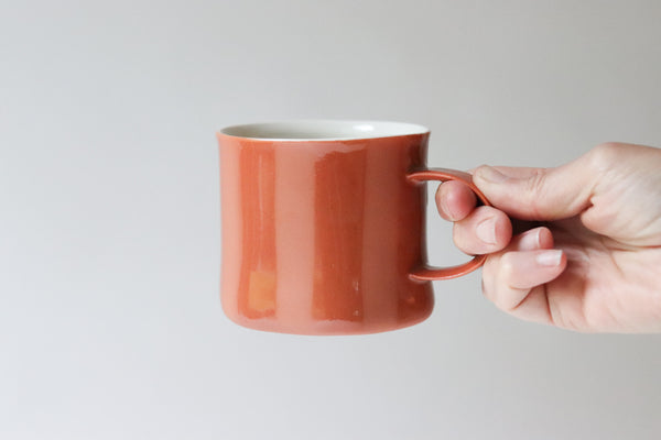 Mug with Glazed Stripes - Rust