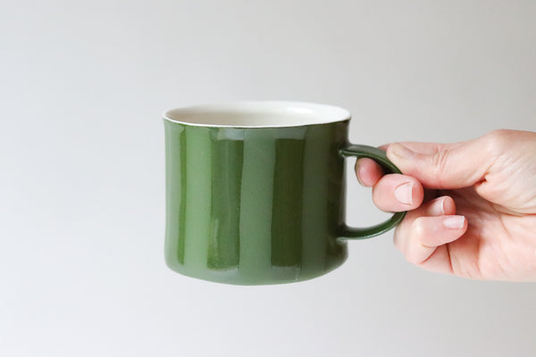 Mug with Glazed Stripes - Kelp