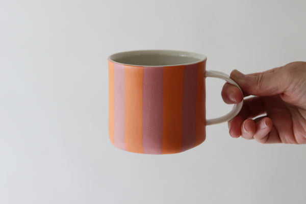 Newsprint Transfer Mug - Tangerine + Plum