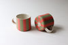 Newsprint Transfer Mug - Coral + Olive