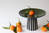 Striped Pedestal Bowl - Kelp