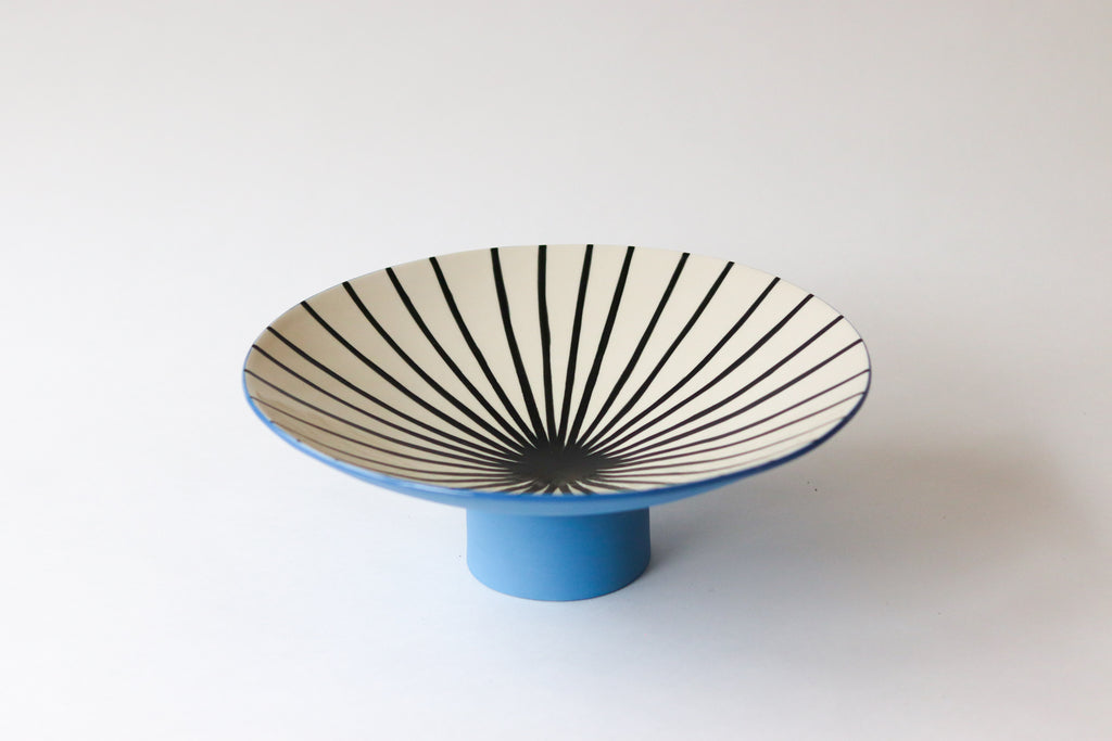 Burst Pedestal Bowl - Sky