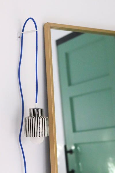 Pinstripe Pendant Swag Light - Sky