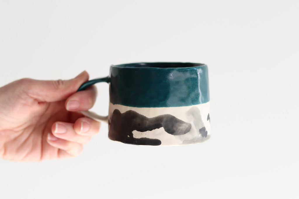 Pinched Splatter Mug - Sea